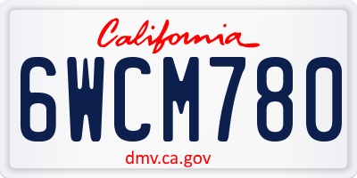 CA license plate 6WCM780