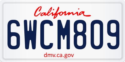 CA license plate 6WCM809