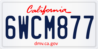 CA license plate 6WCM877