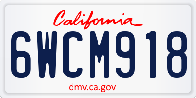 CA license plate 6WCM918