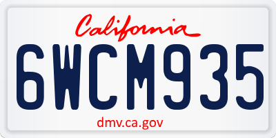 CA license plate 6WCM935