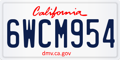 CA license plate 6WCM954