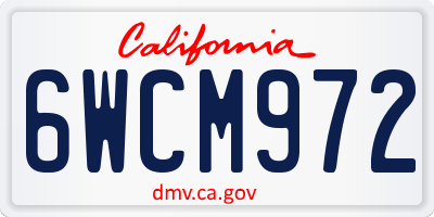 CA license plate 6WCM972
