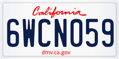 CA license plate 6WCN059