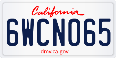 CA license plate 6WCN065