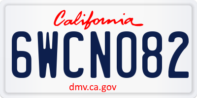 CA license plate 6WCN082