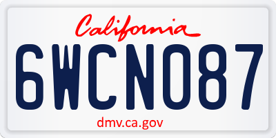 CA license plate 6WCN087