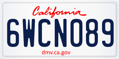 CA license plate 6WCN089