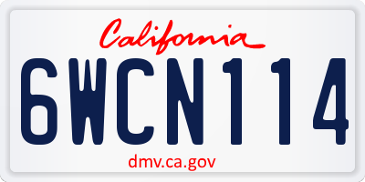 CA license plate 6WCN114