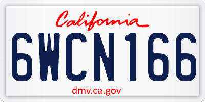 CA license plate 6WCN166