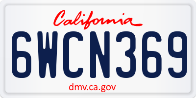 CA license plate 6WCN369
