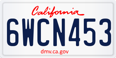 CA license plate 6WCN453