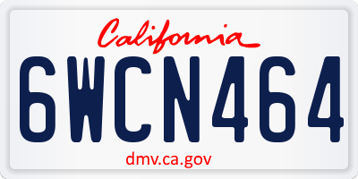 CA license plate 6WCN464