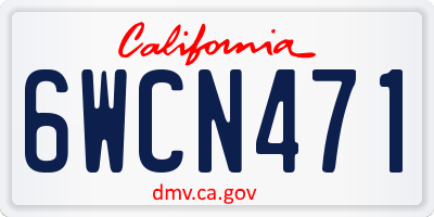 CA license plate 6WCN471