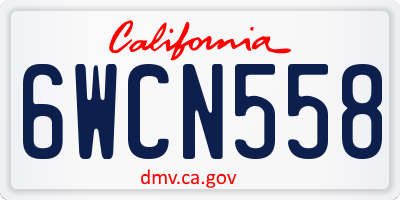 CA license plate 6WCN558