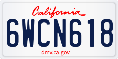 CA license plate 6WCN618