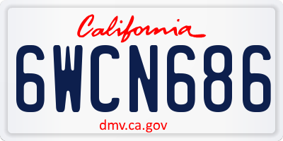 CA license plate 6WCN686