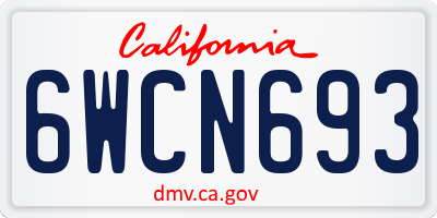 CA license plate 6WCN693