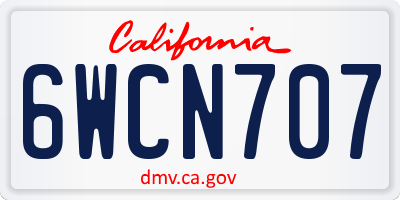 CA license plate 6WCN707