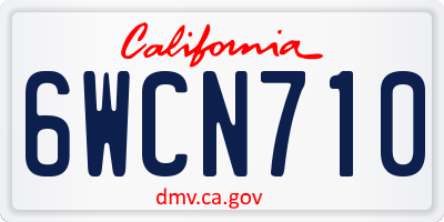 CA license plate 6WCN710