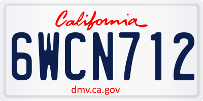 CA license plate 6WCN712
