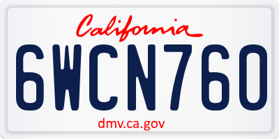 CA license plate 6WCN760