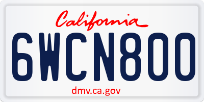 CA license plate 6WCN800