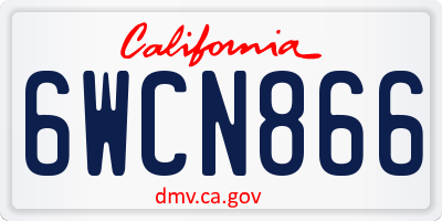 CA license plate 6WCN866
