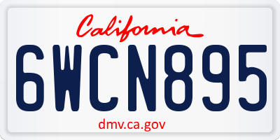 CA license plate 6WCN895
