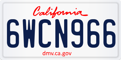 CA license plate 6WCN966
