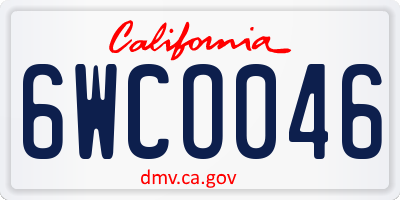 CA license plate 6WCO046