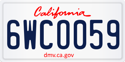 CA license plate 6WCO059