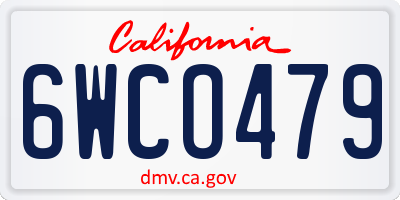 CA license plate 6WCO479