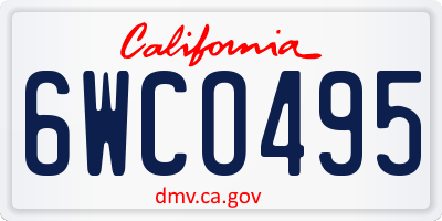 CA license plate 6WCO495