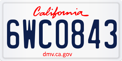 CA license plate 6WCO843
