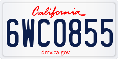 CA license plate 6WCO855