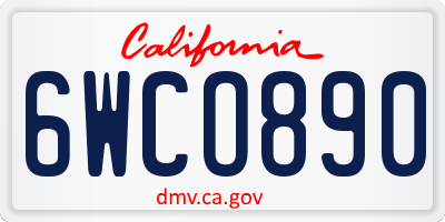 CA license plate 6WCO890