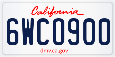 CA license plate 6WCO900