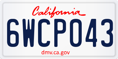 CA license plate 6WCP043