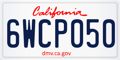 CA license plate 6WCP050