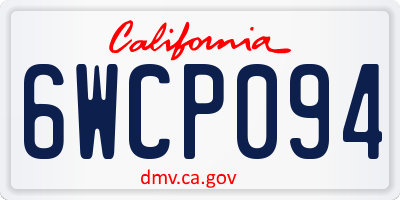 CA license plate 6WCP094
