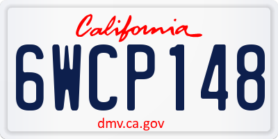CA license plate 6WCP148
