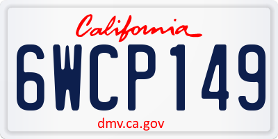 CA license plate 6WCP149