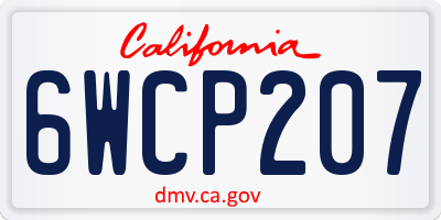 CA license plate 6WCP207