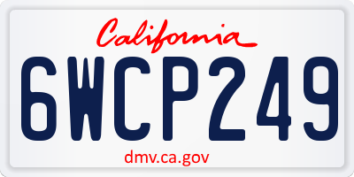 CA license plate 6WCP249