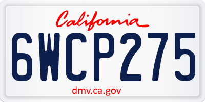 CA license plate 6WCP275