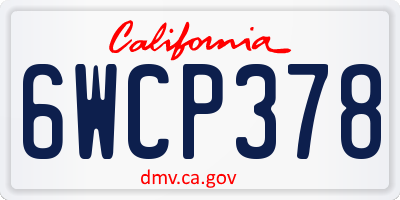 CA license plate 6WCP378
