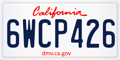 CA license plate 6WCP426