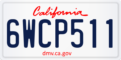 CA license plate 6WCP511