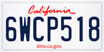 CA license plate 6WCP518